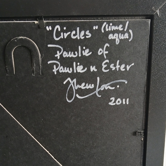 Original Signed Framed Print "Circles" Pawlie n Ester Cat Series MCM Style Frame - Picture 4 of 7